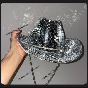 Brand new disco ball mirrored cowboy hat 🪩